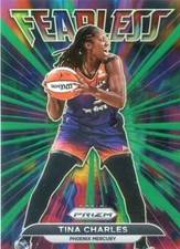 2022 Panini Prizm WNBA TINA CHARLES #4 FEARLESS GREEN PRIZM MERCURY