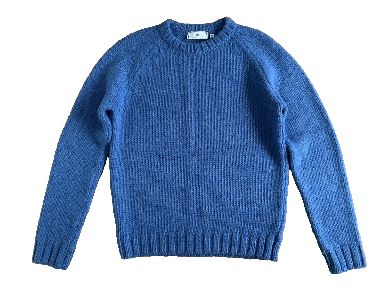 AMI PARIS Men's Blue Alpaca & Merino Wool Knit Jumper MEDIUM Perfect RARE Unisex