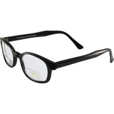 The Original KD's Biker Shades Black Frames 1.50 Magnification Clear Lenses