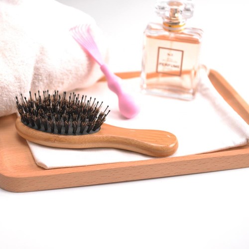 Flair Bamboo Boar Bristle Nylon Mix Detangling Hair Brush (Mini) Travel Size - Picture 5 of 5