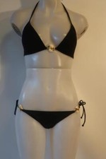 Womens Victoria's Secret Black 2pc Top/S Bottom/M String Bikini 