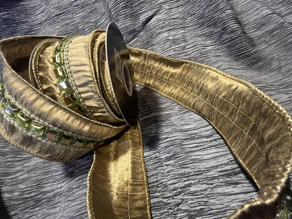 Liz Jeweled  Rhinestone, Wired RIBBON, 2.5"Wx5Y Buy 4=Free Ship - Image 2 of 4