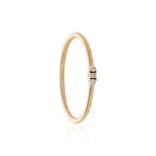14K Gold 0.03 Ct. Three Lab-Created Diamond Minimalist Stacking Ring