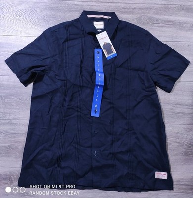 Scotch & Soda Shirt Adult Large Blue Short Sleeve Woven Button Up Mens