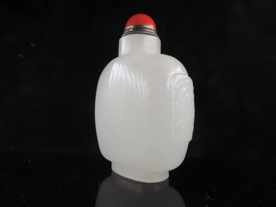 Botella de tabaco de vidrio Pekín blanca china hecha a mano rara Eximious Foto 2 de 4