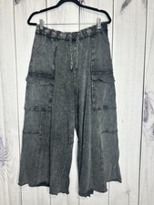Easel Feeling Good Utility Wide Leg Terry Kni...