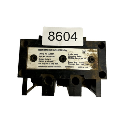 Westinghouse EL3003R Current Limiter Circuit Breaker, 3A, 600V