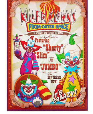Killer Klowns From Outer Space Wood Sign Collectible Spirit Halloween NEW 2022