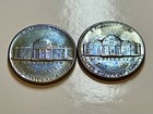 🌈 Lot of 2 RAINBOW TONED Jefferson Nickels 1971 P & D - Combined Shipping! — photo 2
