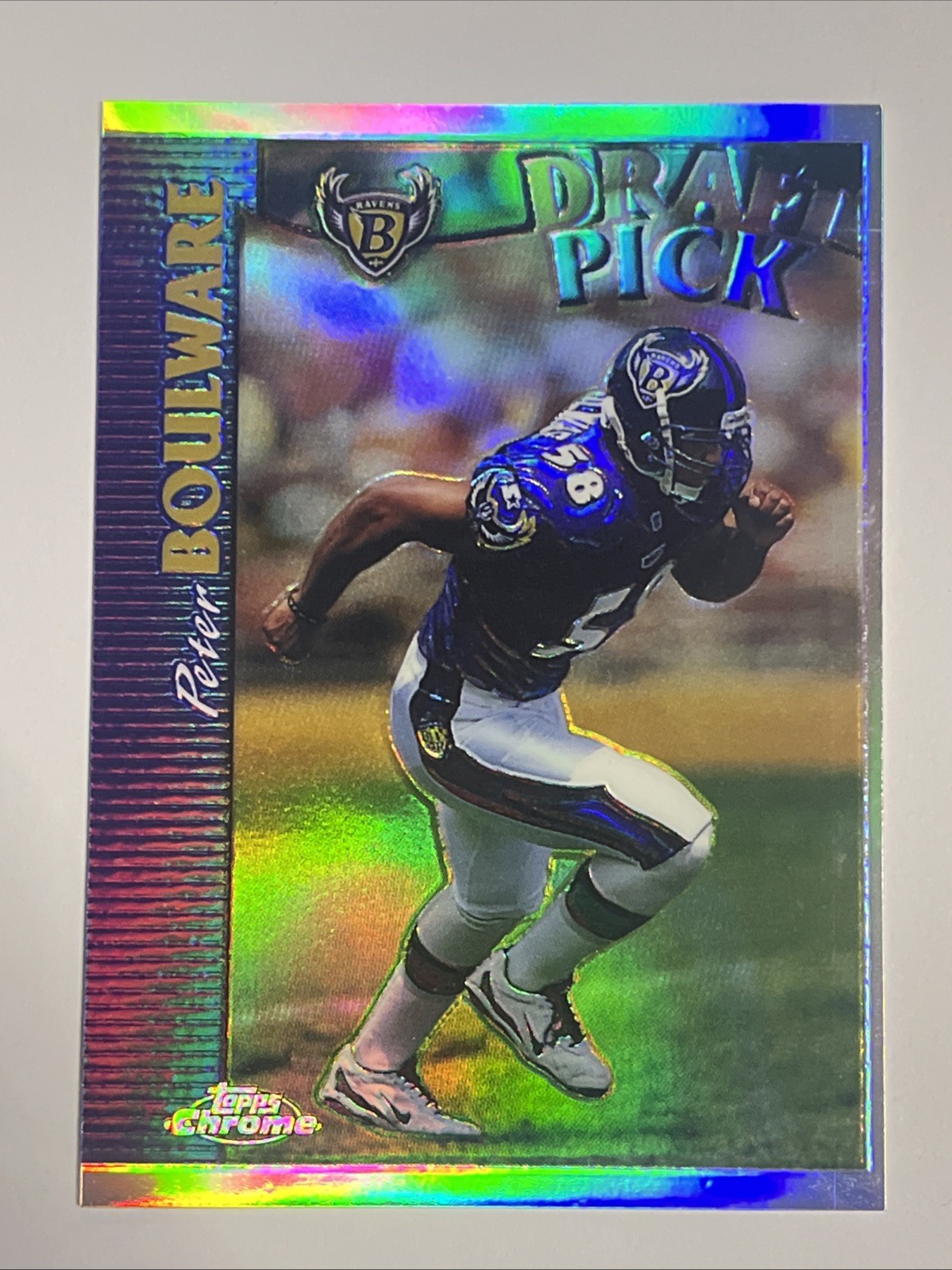1997 Topps Chrome Draft Pick Peter Boulware Rookie Refractor #157 Ravens RC