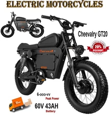 CHEEVALRY GT20 Electric Motorcycle 60V 43AH 20*4.5" Fat tire E-bike 40MPH vv6ooo