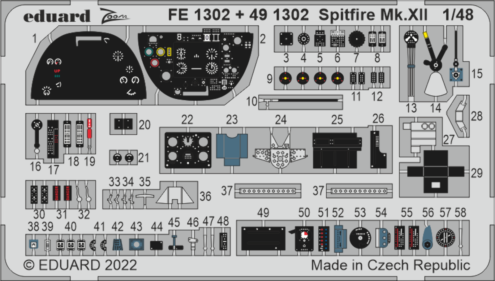 Eduard FE1302 1:48 Supermarine Spitfire Mk.XII