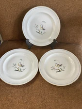 3 Spode QUEEN'S BIRD Y4973 SALAD PLATES 8" Blue/Gray Lot of 3 Made in England