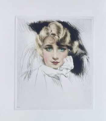''Portrait'' Radierung von Carl Josef Bauer - aus dem Nachlass Hanfstaengl Verlag