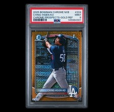 2025 Bowman Chrome Mega Ching-Hsien Ko Mojo Gold Refractor PSA 9