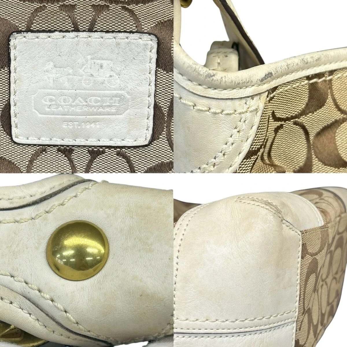 Coach Signature Bleecker Canvas Leather Shoulder Bag image 5