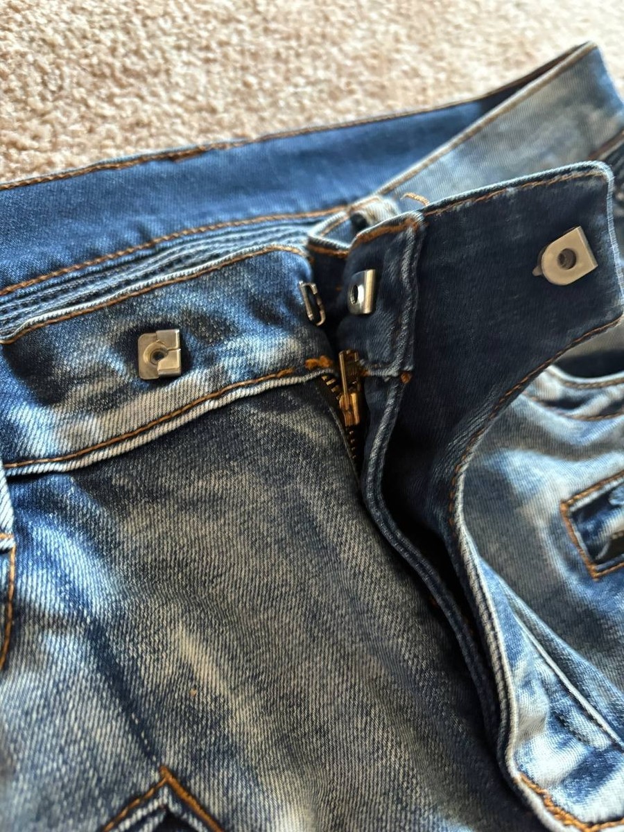 balmain biker denim blue jeans hedi slimane aw like saint laurent