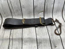 Vintage Leather Sam Browne Belt with Sword Hanger Frog - Brass