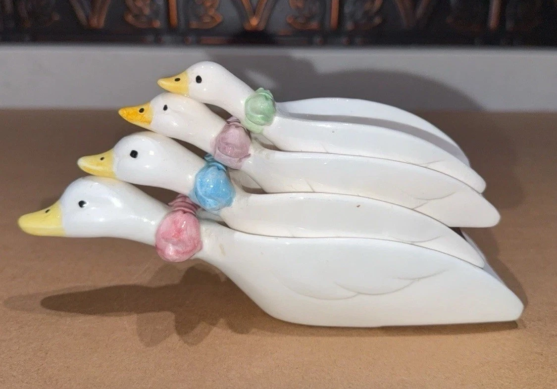 Vintage 4 Geese Measuring Scoops JSNY Made In Taiwan Grandmacore Goose
