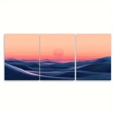 3pcs Abstract Peach Desert Sunrise  Wall Art Canvas  Unframed/Framed