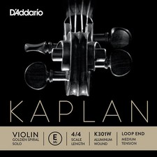 D'Addario Kaplan Golden Spral Solo Wound Violin E String 4/4 Steel/Alum Med Loop