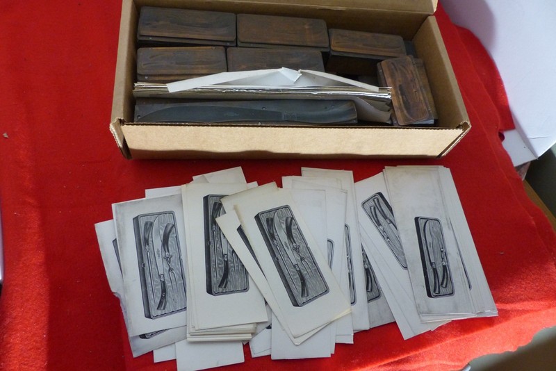 Vintage Ontario USA Catalog Knife Printing Press Blocks 15 Block Set with Proofs