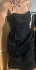 Vintage Little Black Dress Size 8 Classic & Chic Floral Embroidered Accent