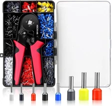 Ferrule Crimping Tool Kit with 1200pcs Insulated Terminals - Ratchet Crimper for