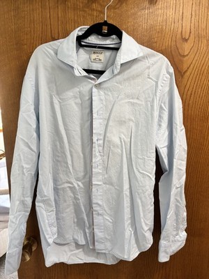 Boggi Milano Mens Shirt Size XL Light Blue Cotton BM39