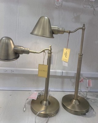 Ralph Lauren Adjustable Classic Vintage Style Desk Table Lamp Antique Brass 