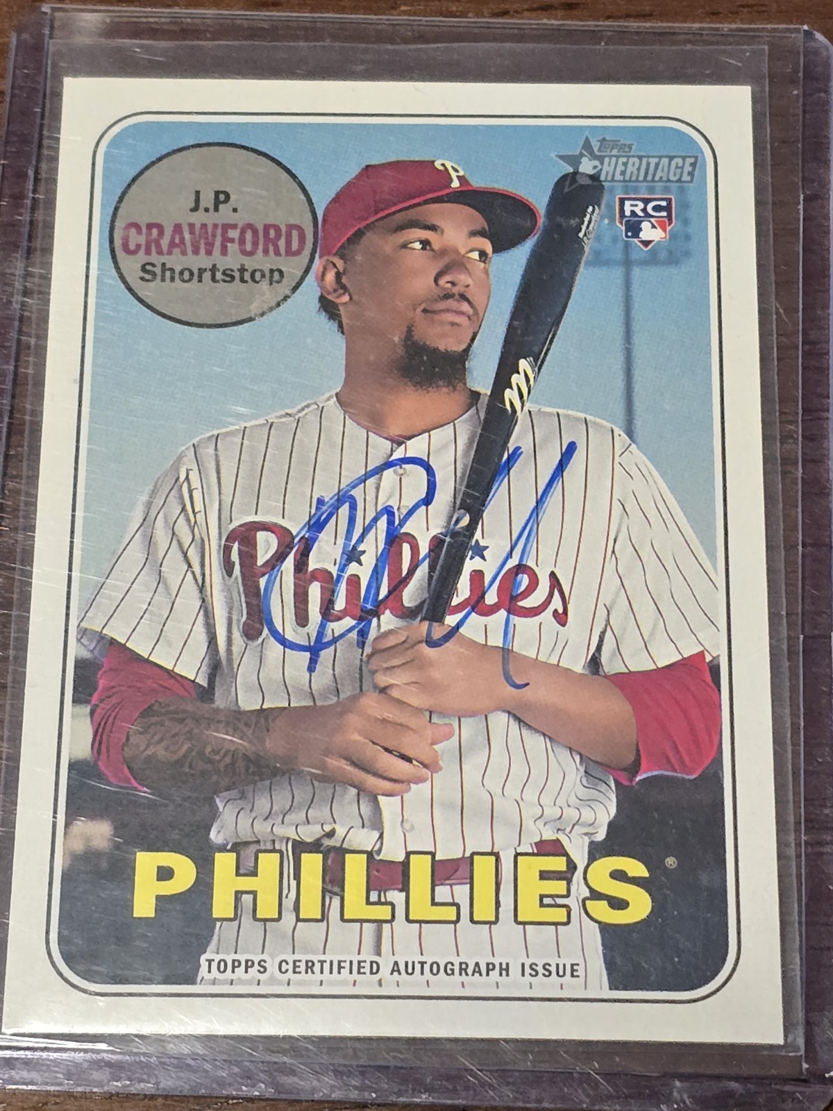 2018 Topps Heritage High Number Real One JP Crawford Rookie Auto RC Mariners