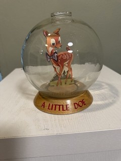 Vic Moran “A Little Doe” Glass Globe Bubble Still Bank 1930’s