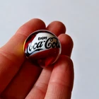 RARE Vintage Coca-Cola Soda Coke Glass Marble Shooter Yellow Ruby Collectible NR