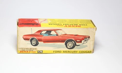 Dinky 174 Ford Mercury Cougar EMPTY Original Box - Vintage 1960s