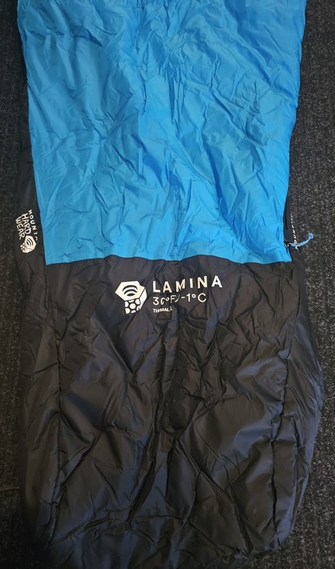Mountain Hardwear  30F/-1C  Sleeping Bag Easy Pack TEAL BLUE BLACK LEFT ZIP 