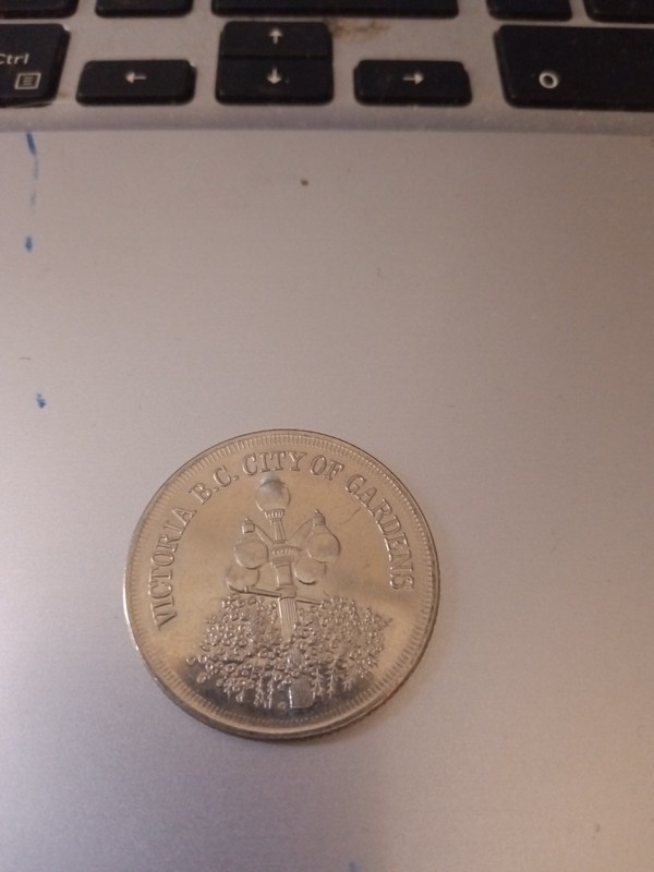 Vintage City Of Gardens Victoria B.C. Canada City Hall Dollar Coin