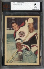 1953-54 PARKHURST #69 JIM PETERS BVG 6 BLACKHAWKS CENTERED *DS12673