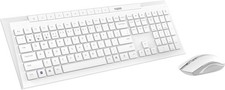 Image of Rapoo Wireless Keyboard And Mouse Set Bluetooth+2.4Ghz White PC Laptop UK Layout