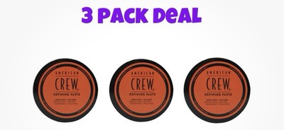 (3 Jars) American Crew Defining Paste 3 Oz NEW 3 Jar LOT of Hair Styling Product