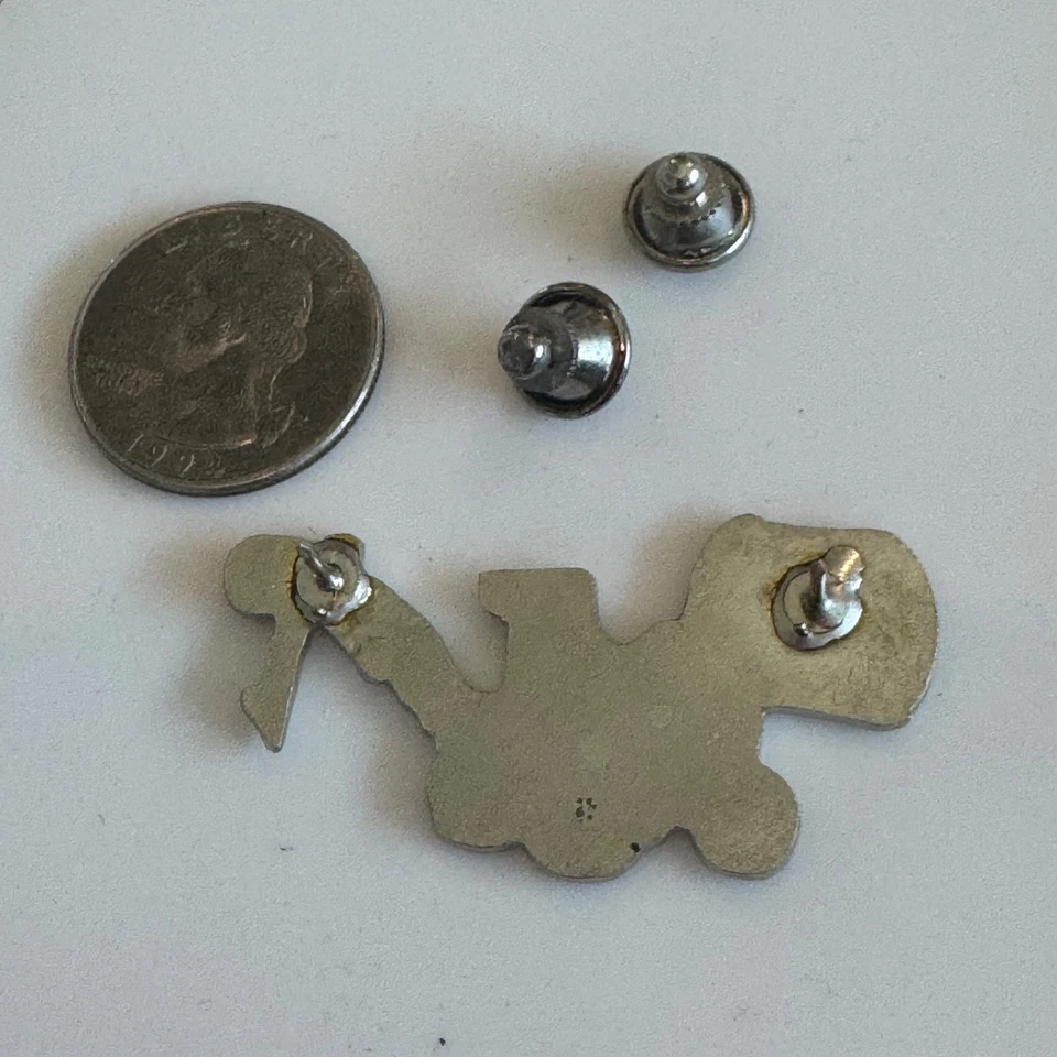 Vintage Utility Cable Laying Machine Enamel Lapel Pin White Construction Plough - Image 3 of 3