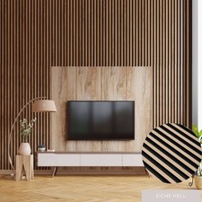 PROVISTON 3D Wandpaneele Polystyrol | 120 x 2700 mm | Eiche Hell |Akustikpaneele