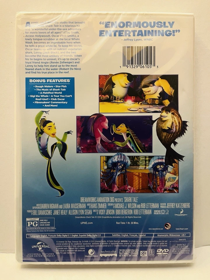 Shark Tale (DVD, 2004) Will Smith, Jack Black, Renee Zellweger - NEW - Sealed Foto 2 de 2