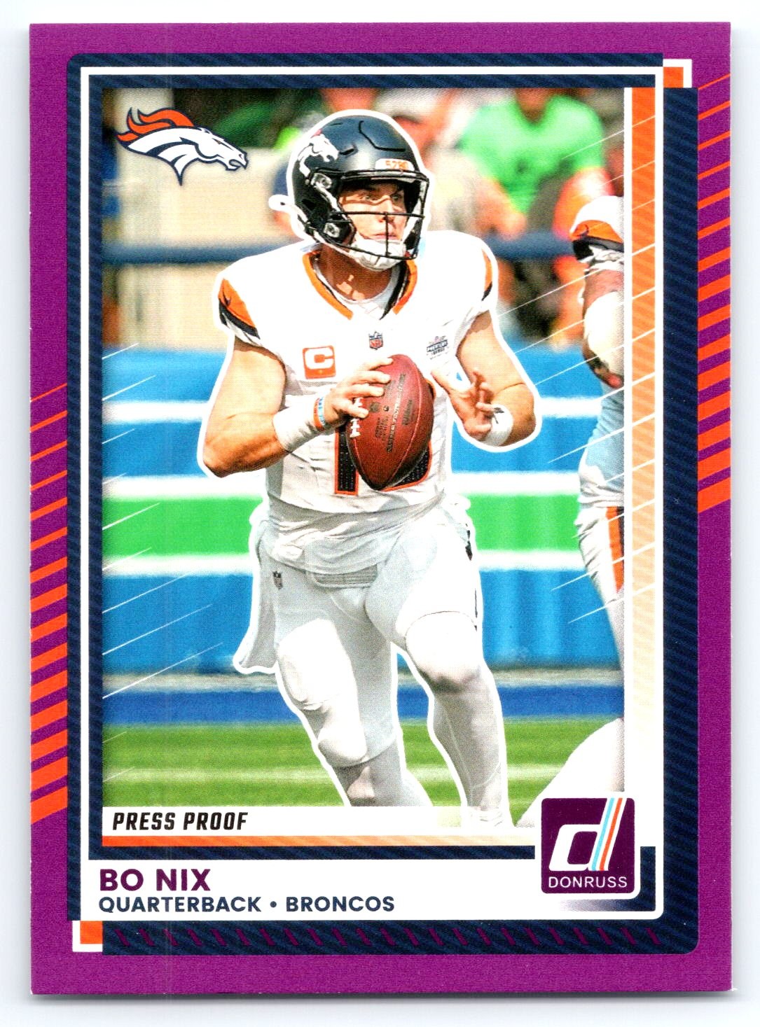 2025 Donruss #39 Bo Nix Press Proofs Purple