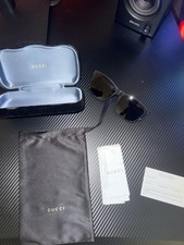 Gucci Unisex Square Sunglasses Black Full Rim Tinted Lens BRAND NEW