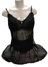 Women's Size 5 TORRID Black Lace Mesh Teddie, Lingerie, Chemise, Babydoll