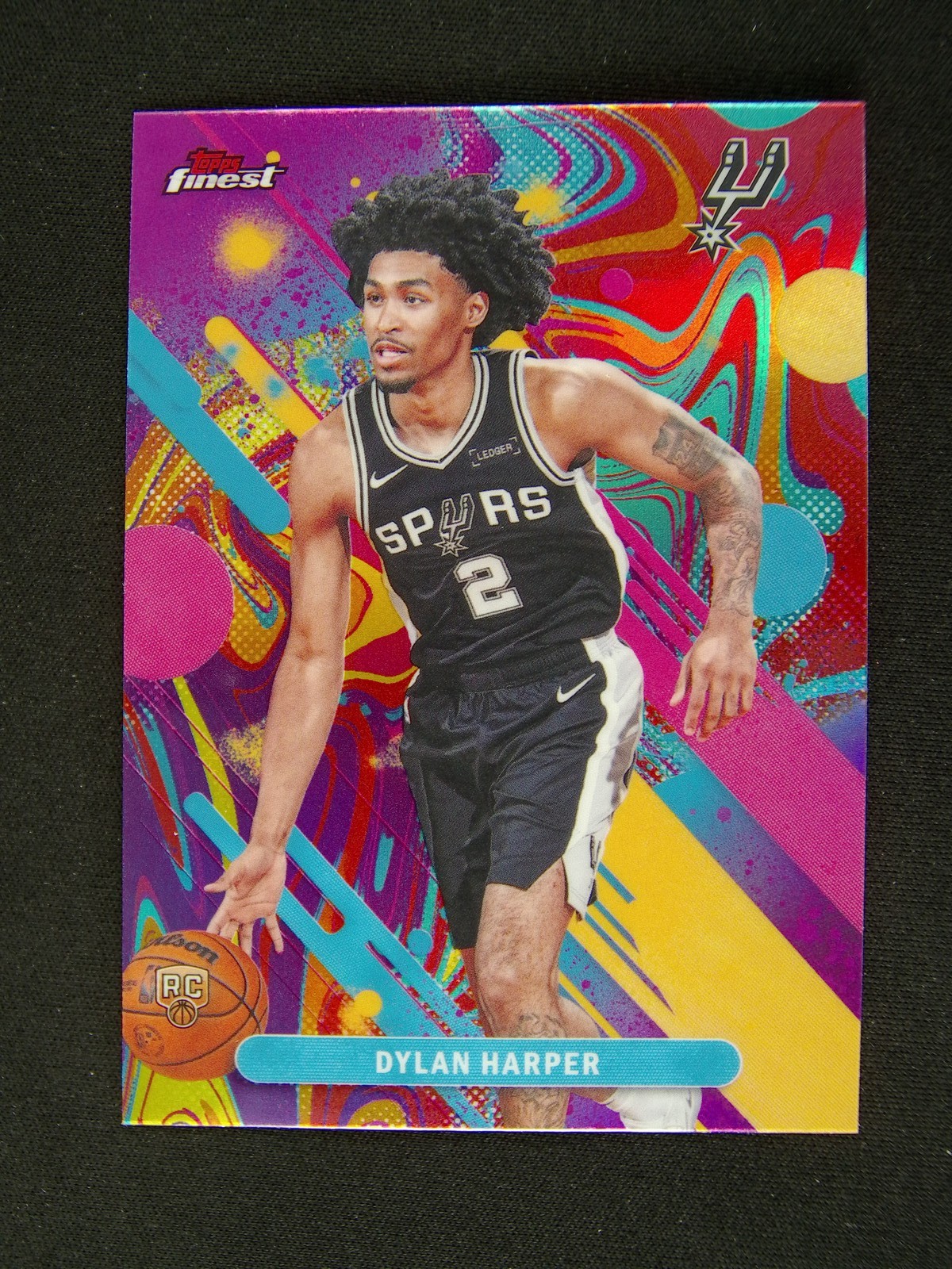 2025-26 Topps Finest Dylan Harper #2 RC Rookie Common Oil Spill Refractor
