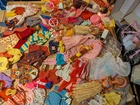 Vintage Barbie Dolls Lot Clothing Accessories Case Bicycles Dogs