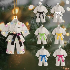 Personalized Karate Taekwondo Uniforms Christmas Ornament, Martial Arts Ornament