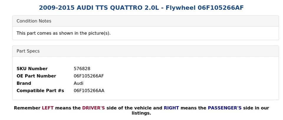 2009-2015 AUDI TTS QUATTRO 2.0L - Volante 06F105266AF - Imagem 3 de 4