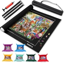 Jigsaw Puzzle Mat Roll Up to 1500 2000 3000 Piece Portable Table Puzzle Board Ma